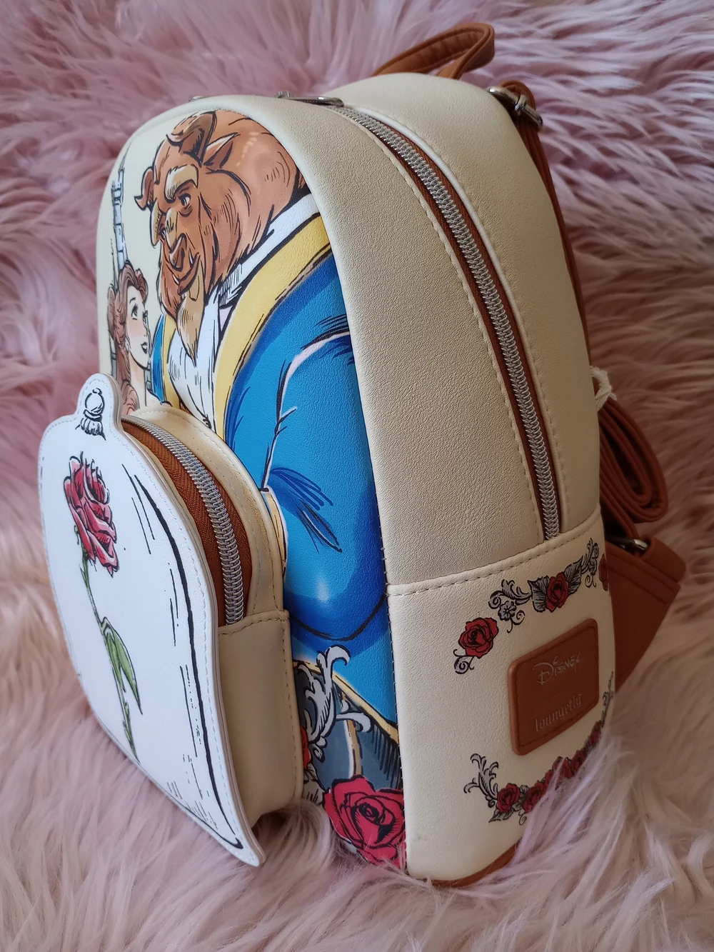 Loungefly Disney Beauty And The Beast Couple Rose Mini Backpack
